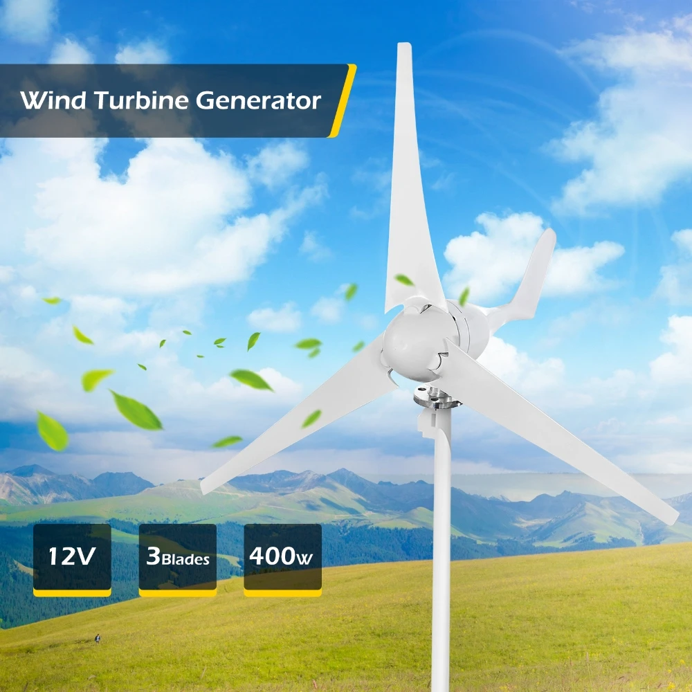 

400W 12V Wind Turbine Generator with Controller 3 Blades Energy Generator Windmill for Marine RV Homes Industrial Energy