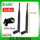 Eoth 4G LTE Антенна 5dbi SMA Штекерный Разъем Антенна 698-9601700-2700 МГц IOT магнитное основание 3 м прозрачная присоска антенна