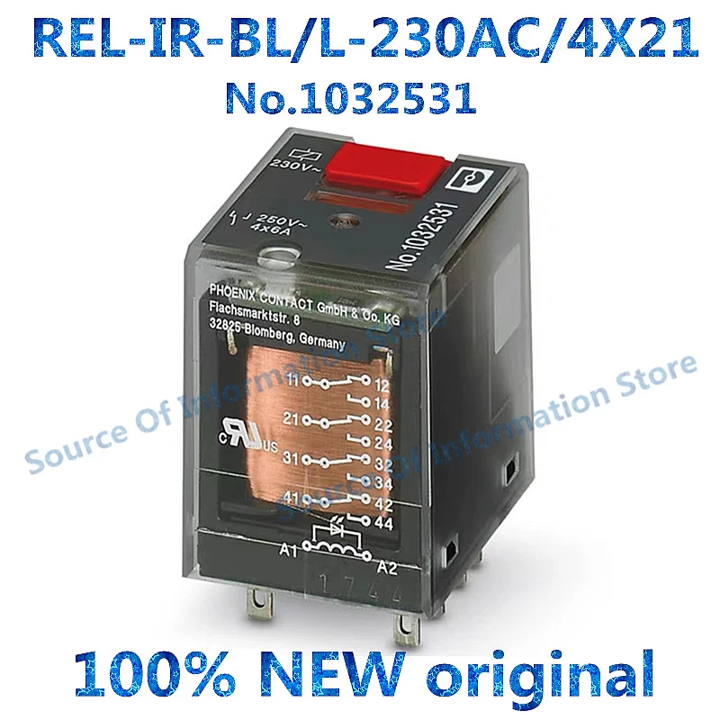 5шт Реле 1032531 REL-IR-BL/L-230AC/4X21 8PIN 100% новый