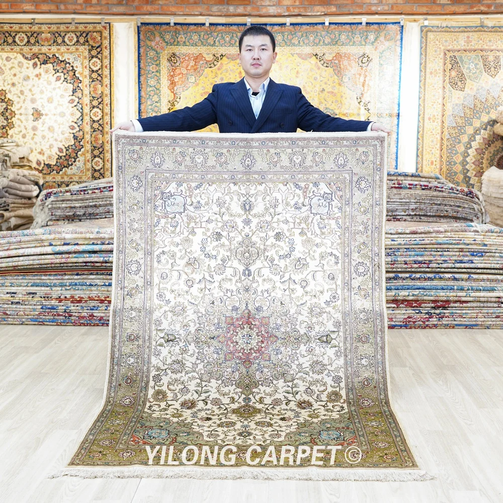 122x183 см персидский традиционный шелковый ковер
