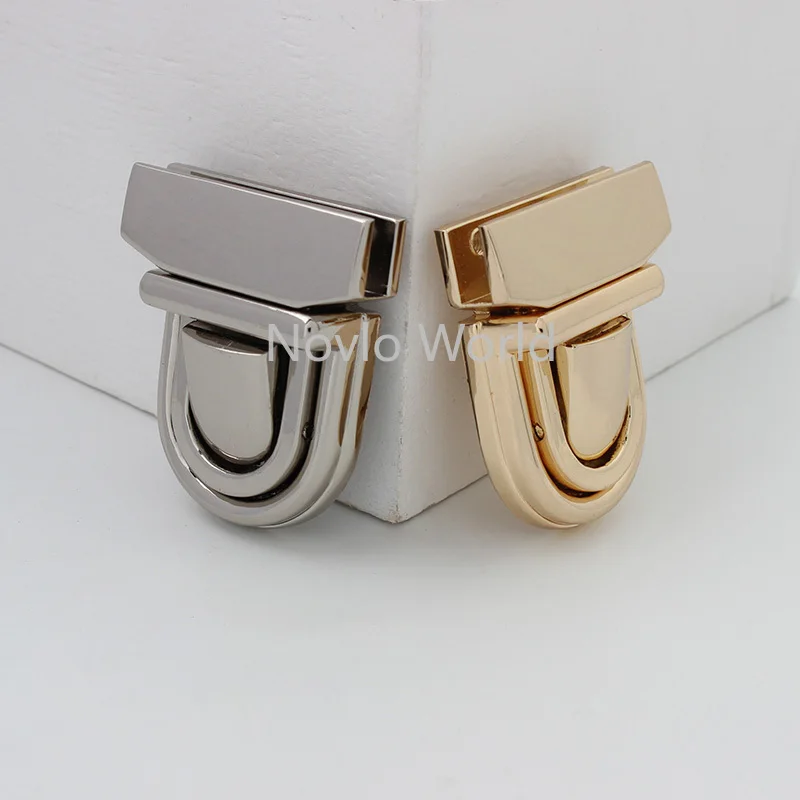 5-20 pieces 3 colors 42x34mm Shiny Color Tongue shaped New Push Lock for DIY Handbag Briefcase Purses Accessories