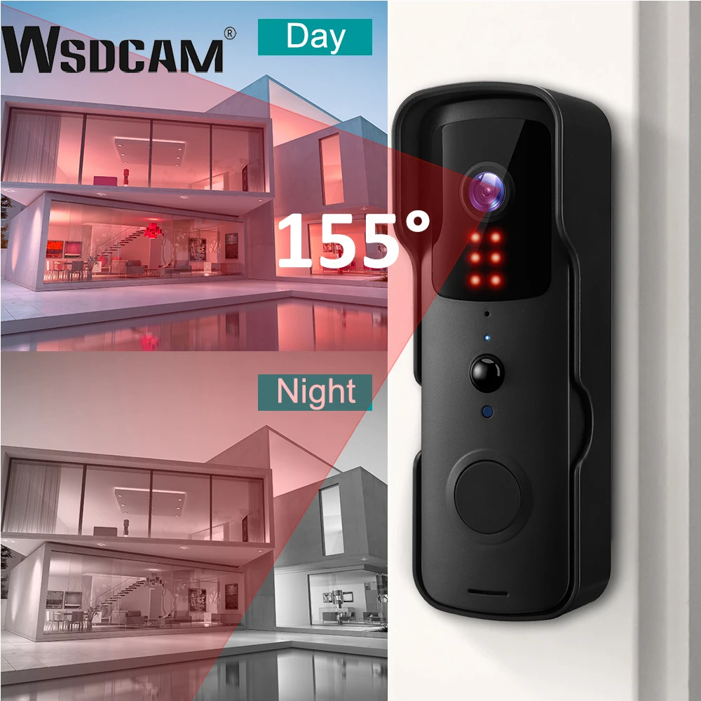 WSDCAM Smart Tuya WIFI Doorbell Camera Wireless 1080P HD Video Doorbell PIR Night Vision Visual Doorbell Camera Home Security