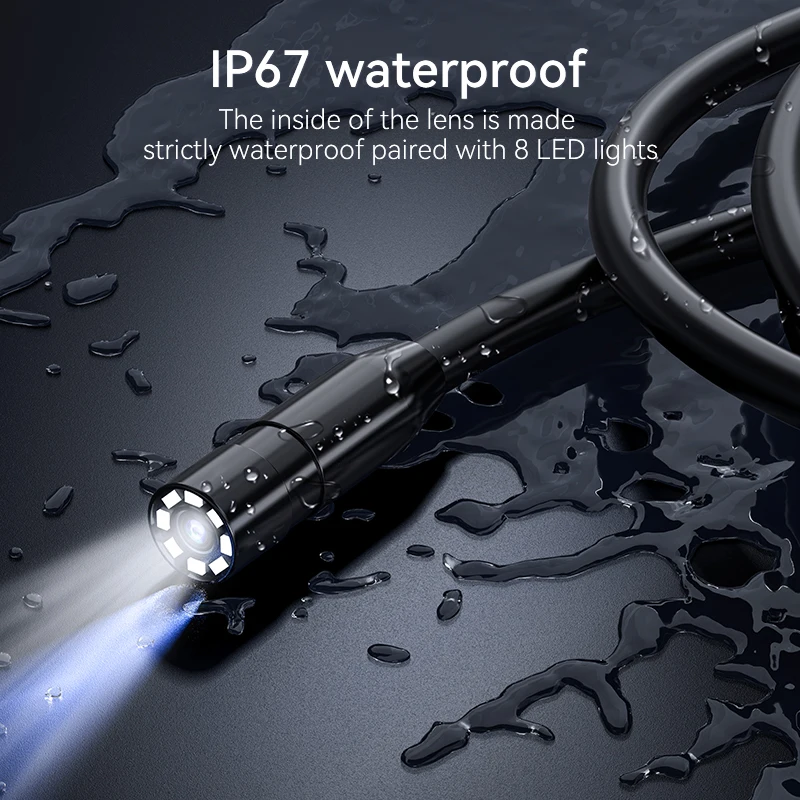 Фото 4.3 inch High definition industrial endoscope with 8mm Lens Automobile Maintenance Detector Visual Industrial IP67 Endoscop №5