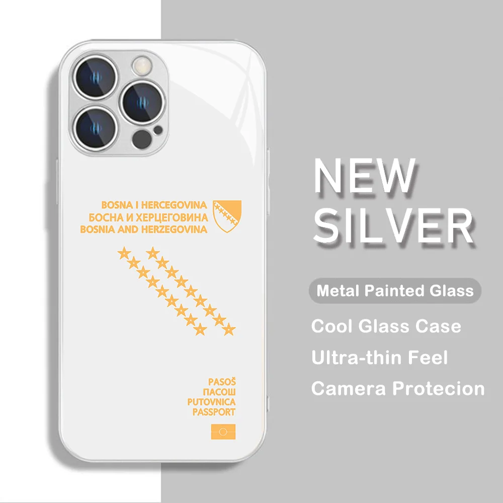 Чехол для телефона металлического цвета с паспортом Боснии и Герцеговины iPhone X XR