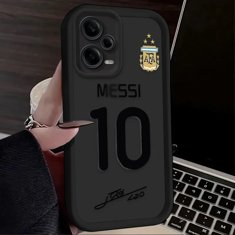 Силиконовый чехол для Xiaomi Redmi Note 13 12 11 Pro Plus 4G 5G 12S 11S 10S 10 9 9S 14C 13C 12C A3 Football M-messi Cover