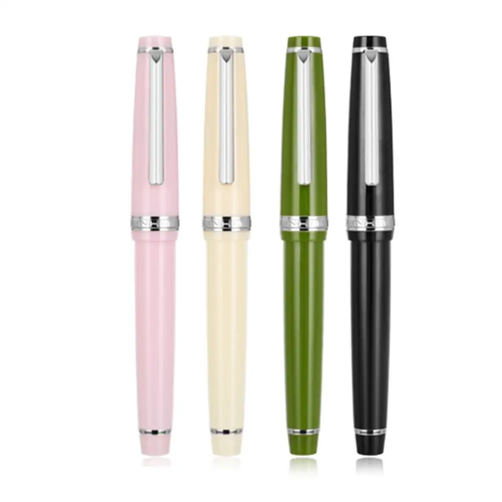 

1pc Candy Color Fountain Pen Gold Trim Acrylic Barrel Fine Nib for Writing Calligraphy Signature School