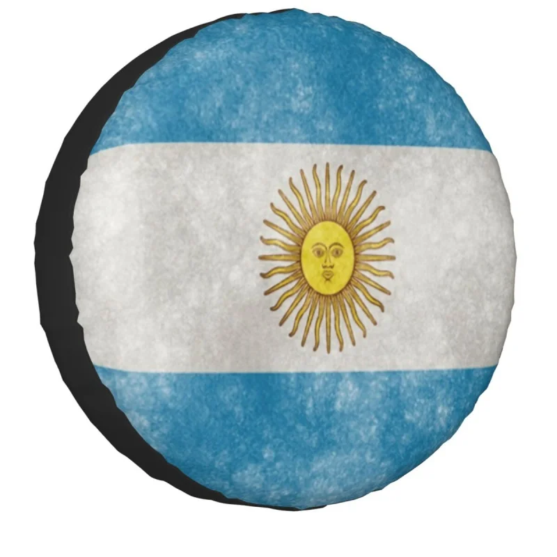 

Flag Of Argentina And Sun Of May Spare Wheel Tire Cover Case for Jeep Hummer Dust-Proof Vehicle Accessories 14" 15" 16" 17"