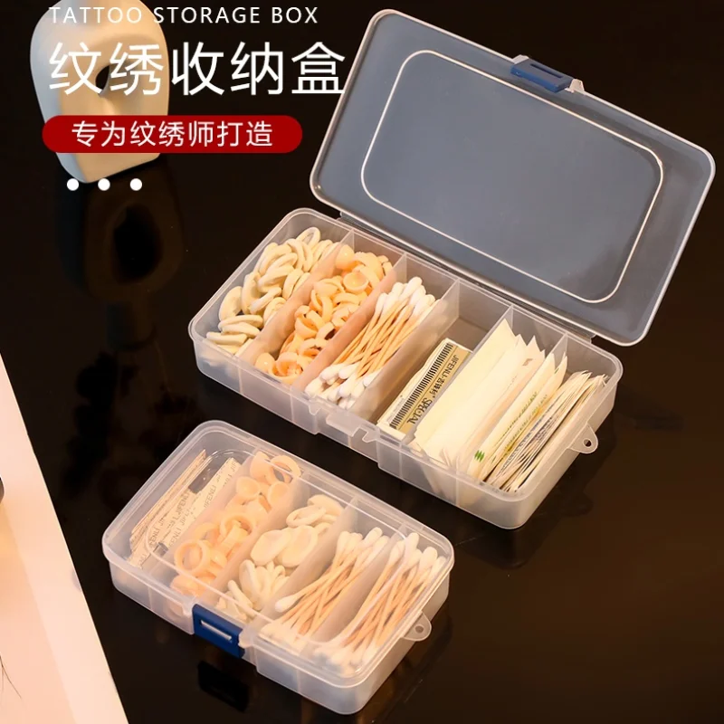 

Microblading Transparent Tattoo Needles Storage Box Swab Finger Gloves Eyebrow Razor Blades Tattoo Permanent Makeup Tool Storage