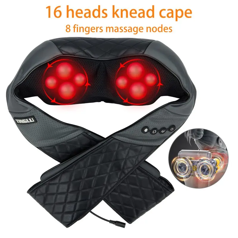 

Neck And Back Massager Shawl With Soothing Heat Deep Tissue 3D Kneading Massage Pillow For Shoulder Leg Body Muscle Pain Relief