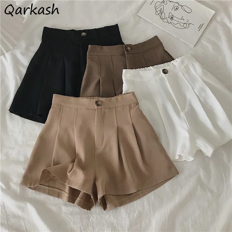 

Solid Shorts Women Classic Draped Office Lady All-match Leisure Daily Soft Slender High Quality Trendy 2023 Newest Chic