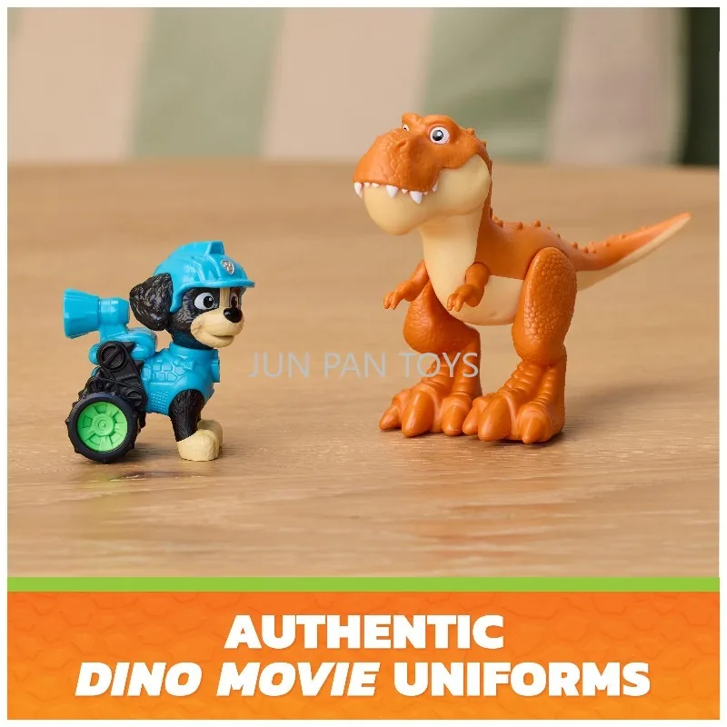 Фото Оригинальный набор PAW Patrol The Dino Movie Adventure Pack: Райдер, Чейз, Маршалл, Скай, Рекс, Тимми. Многосуставная игрушка-динозавр. Подарок. №5