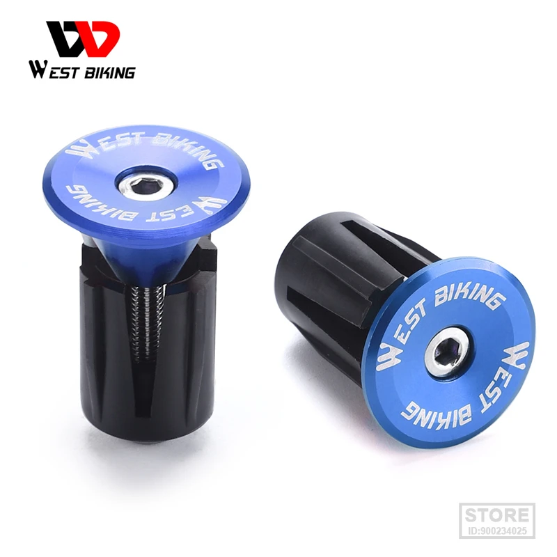 

WEST BIKING Colorful Handlebar End Plugs With Tools Alunimum Alloy Road Bike MTB Handle Bar End Cap Expansion Plugs 22-24mm