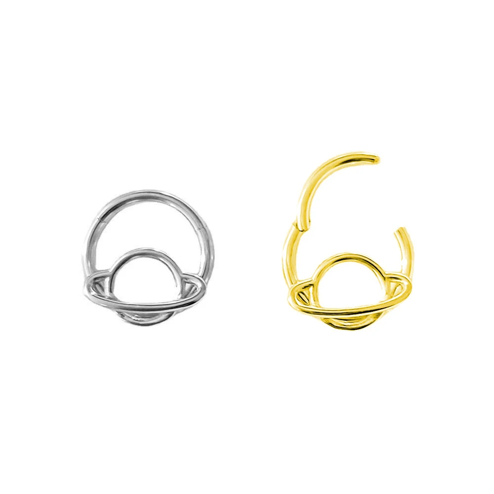 

Planet Nose Ring Clicker 100% 316L Surgical Steel Daith Piercing Ear Cartilage Helix Hoop Body Jewelry