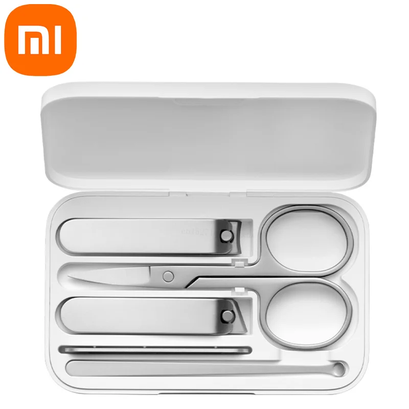 

5pcs Xiaomi Mijia Stainless Steel Nail Clippers Set Trimmer Pedicure Care Clippers Earpick Nail File Professional Beauty Tools
