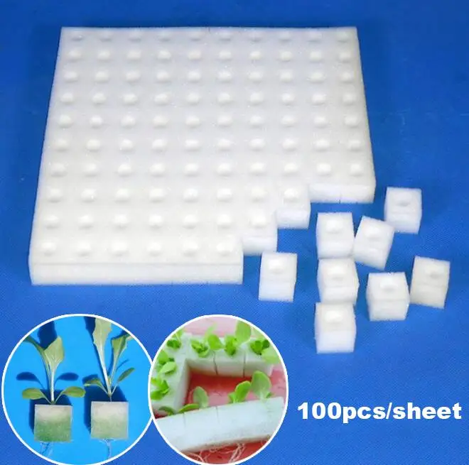 100pcs/sheet Garden Cultivation Plant Sponge Soilless Culture Planting Hydroponic Vegetables Nursery Pots Cloning Collar M20