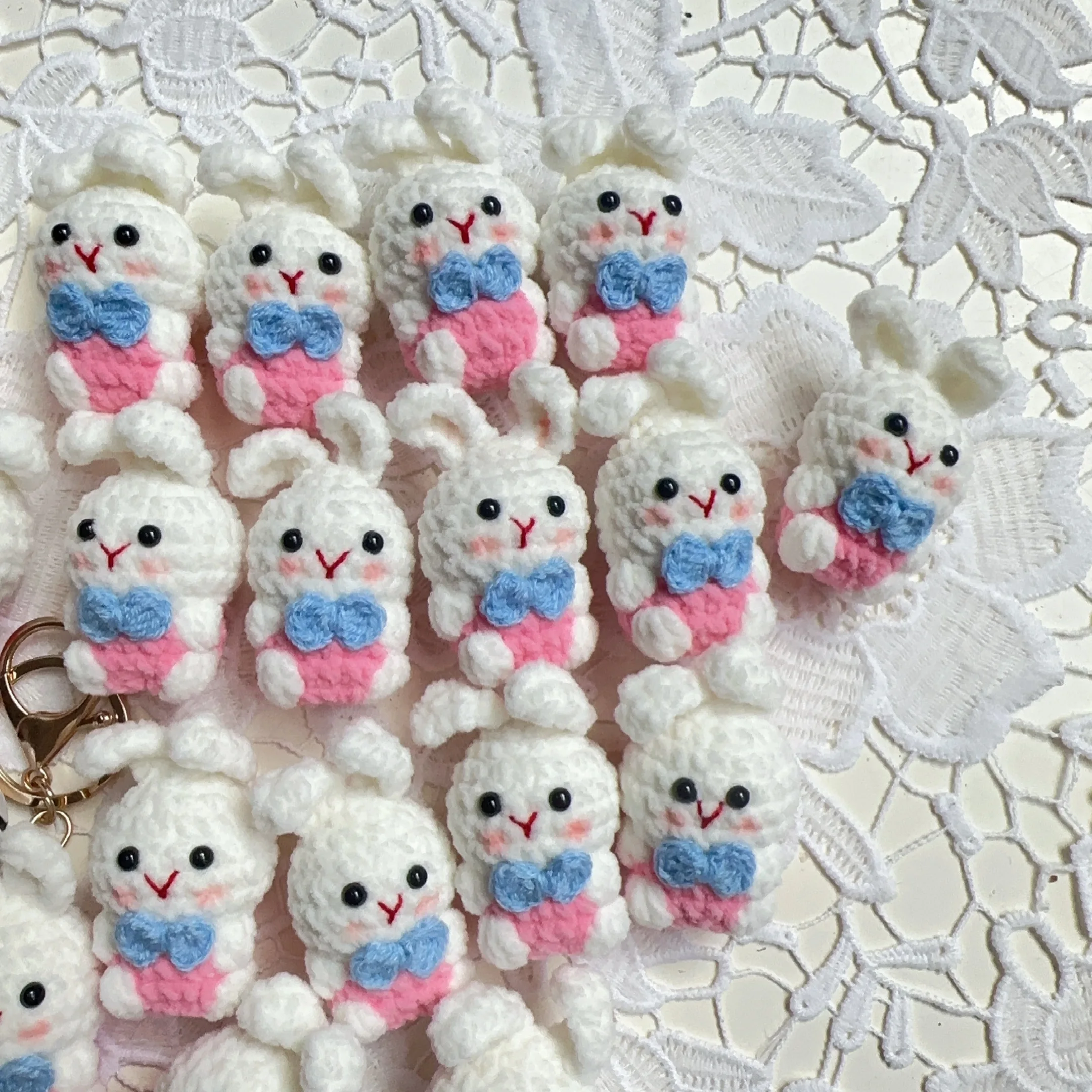 Готовый мини-кролик вязаный крючком брелок ручной работы вязаная кукла игрушки