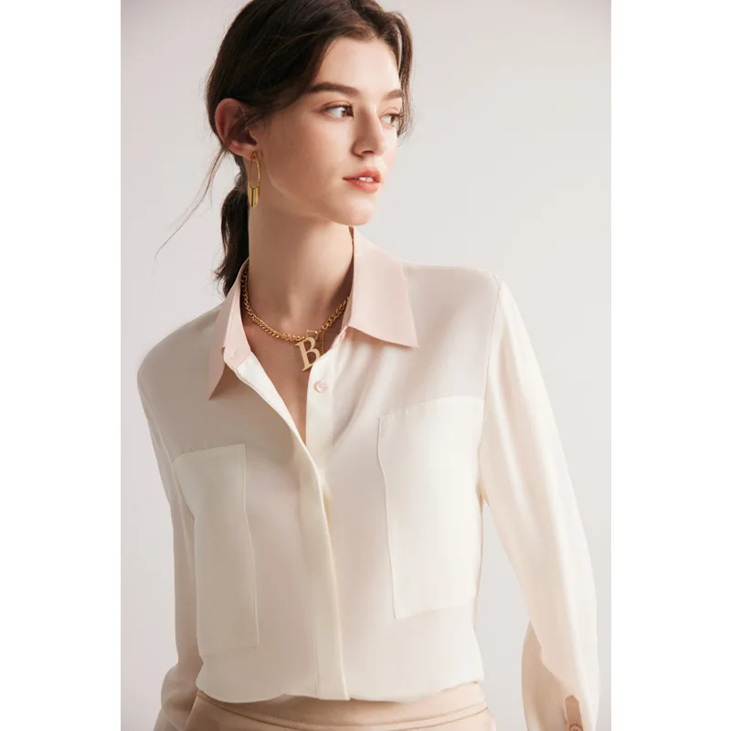 Женская шелковая блузка в стиле пэчворк свободная однобортная рубашка с