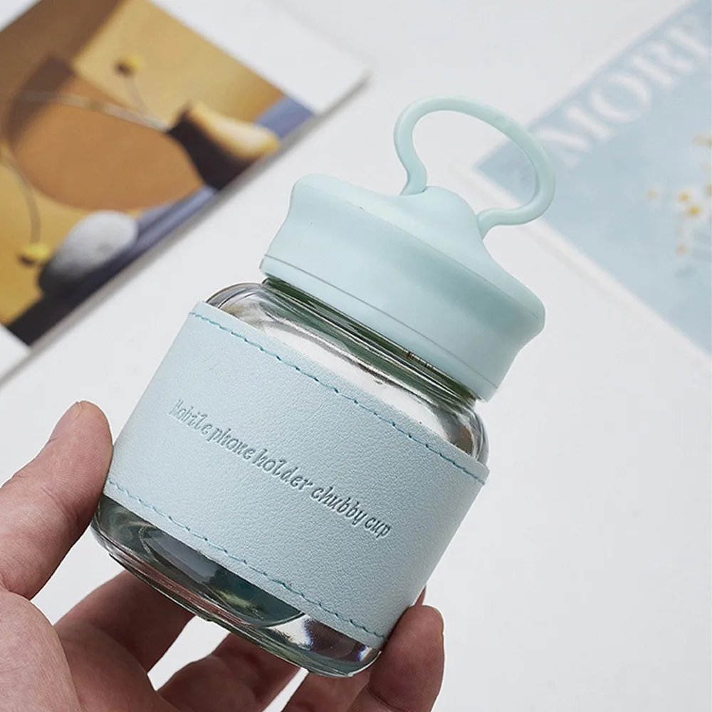 Новая стеклянная бутылка для воды 300 мл портативная Милая мини-чашка герметичная