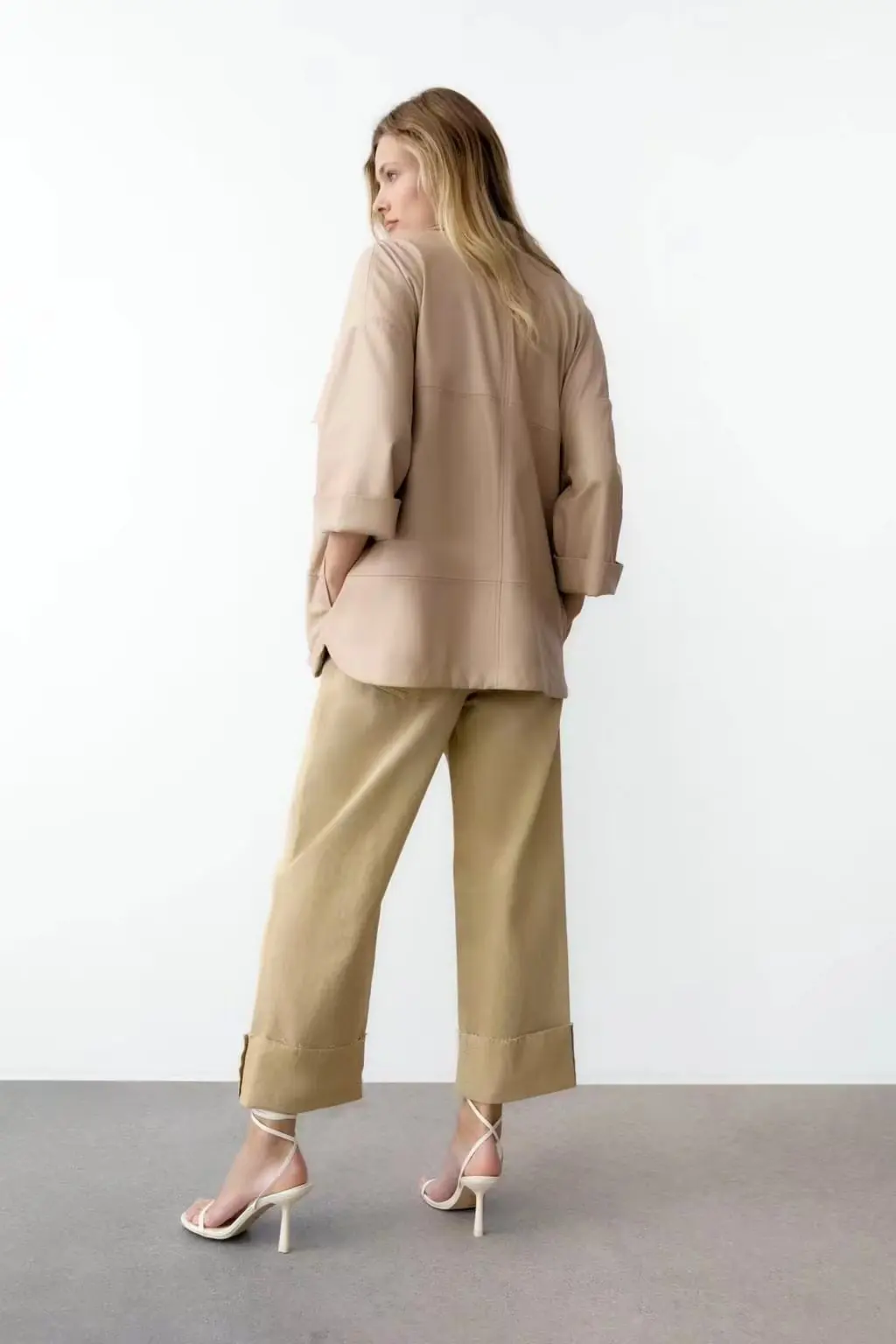 MOLAN Fashion Woman Leather Jacket Za Pu Coat Camel Singal Breasted Chic Pockets High Street Outwear Top Female PU Coat