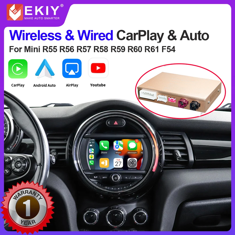 

EKIY Wireless CarPlay Android Auto For Mini R55 R56 R57 R58 R59 R60 R61 F54 F55 Clubman Countryman Hardtop Cooper John Cooper