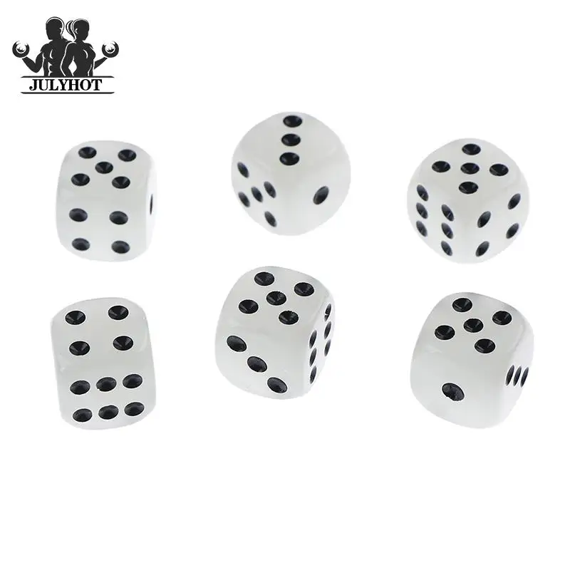 

6Pcs 16mm Luminous Dice 6 Sided Noctilucent Dice Night Light Round Corner Fun Bar KTV Entertainment Game Dices Drinking Tool