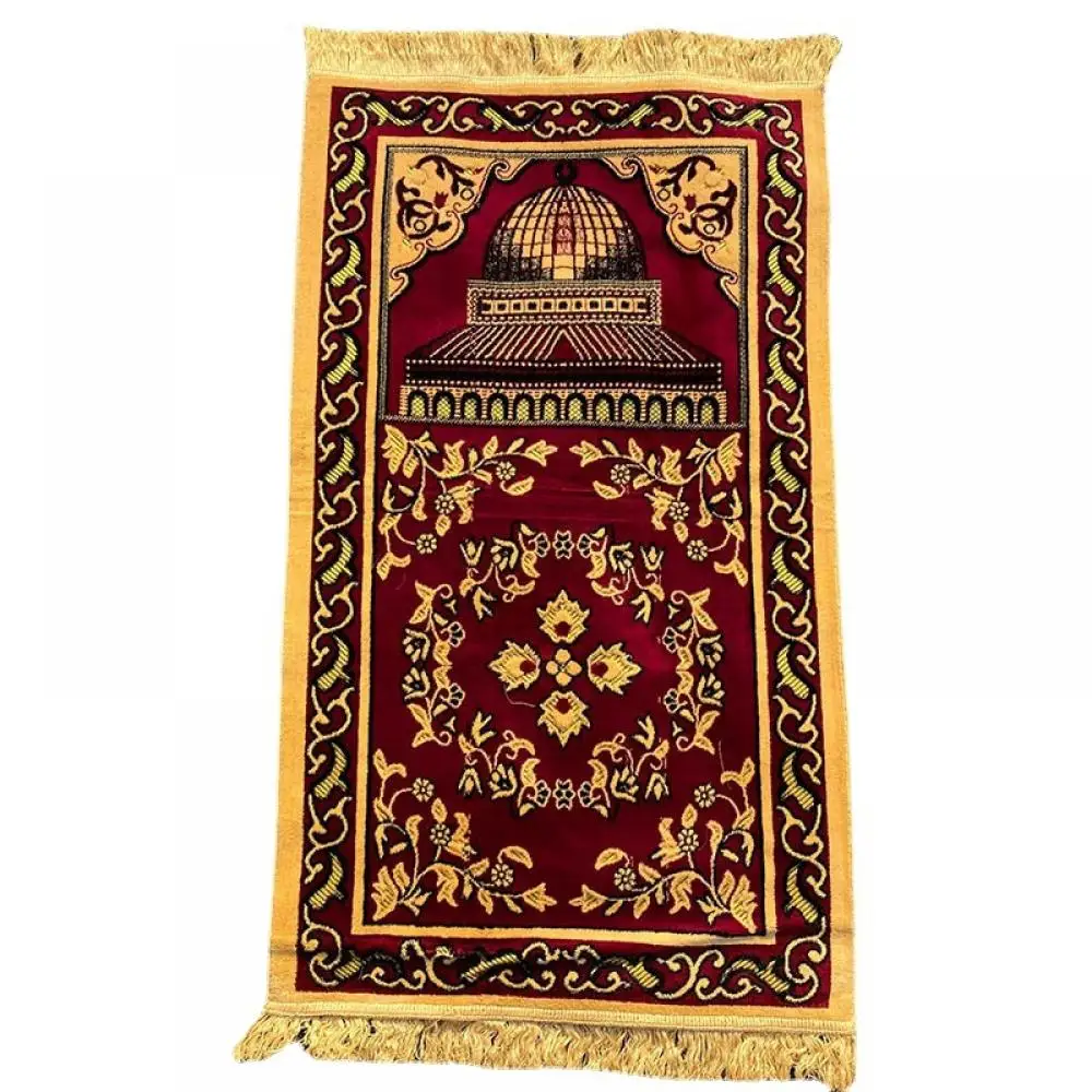 

110X65 Cm Muslim Prayer Rug 2022 Ramadan Holiday Gift Eid Prayer Rug Islamic Gift Woven Mat Travel Home Mat Quran