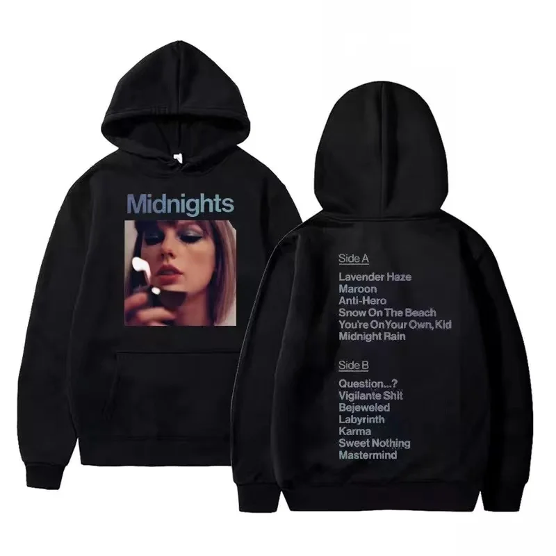 

Mindnights Taylor New Album Swift Hoodies Men Print Winter Graphic Hip Hop Oversized Vintage Unisex Casual Sweatshirt Streetwear