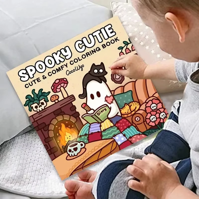 НОВИНКА-раскраска Spooky Cutie для взрослых и подростков с очаровательными жуткими