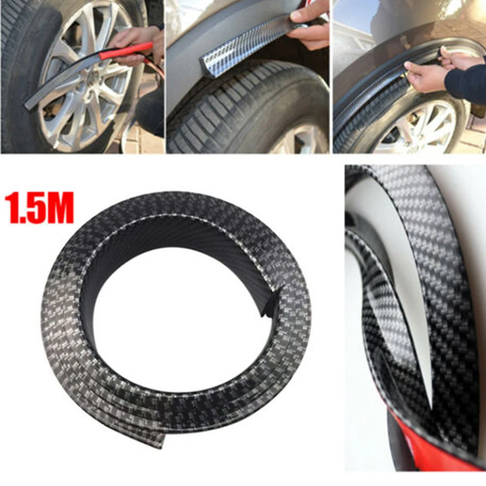 

150cm Fender Flare Trim PVC Carbon Fiber Rubber Anti-Scratch Large Surround Modified Mud Decorative Paste For Car SUV Truck