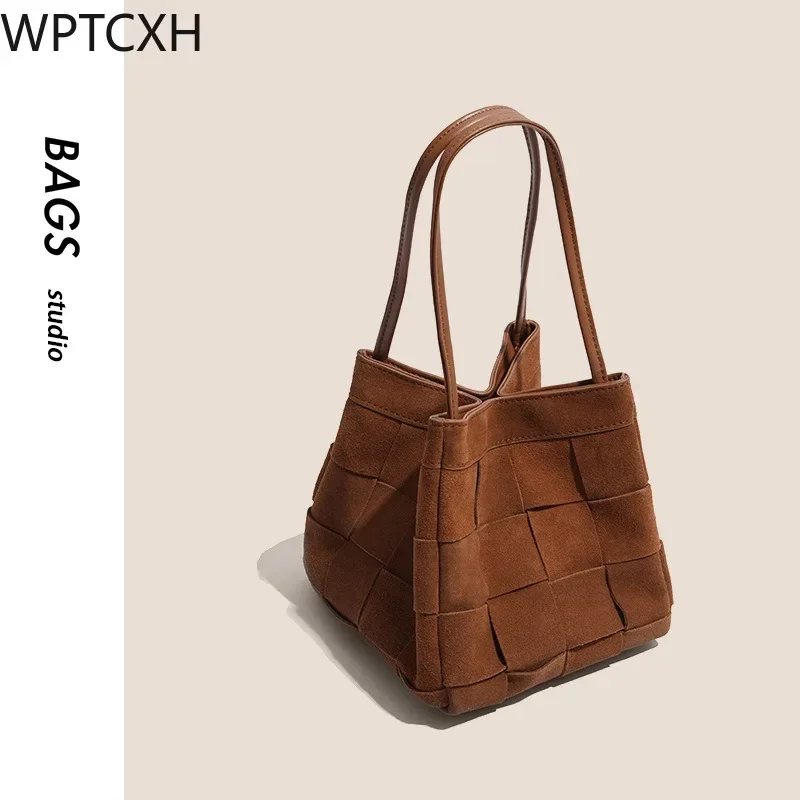 

Leather Crossbody Bag Female 2023 New Fashion Hand Woven Frosted Cowhide Handbag Niche Design Hand Bill Shoulder Bag Women