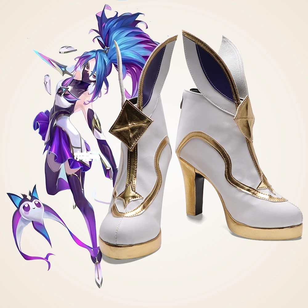 Игра LOL Star Guardian Akali Косплей Костюм Платье из искусственной кожи Парик Сапоги по индивидуальному заказу Обувь Женская карнавальная форма для Хэллоуина (art.: 3920cd0924b72) - 3920cd0924b72