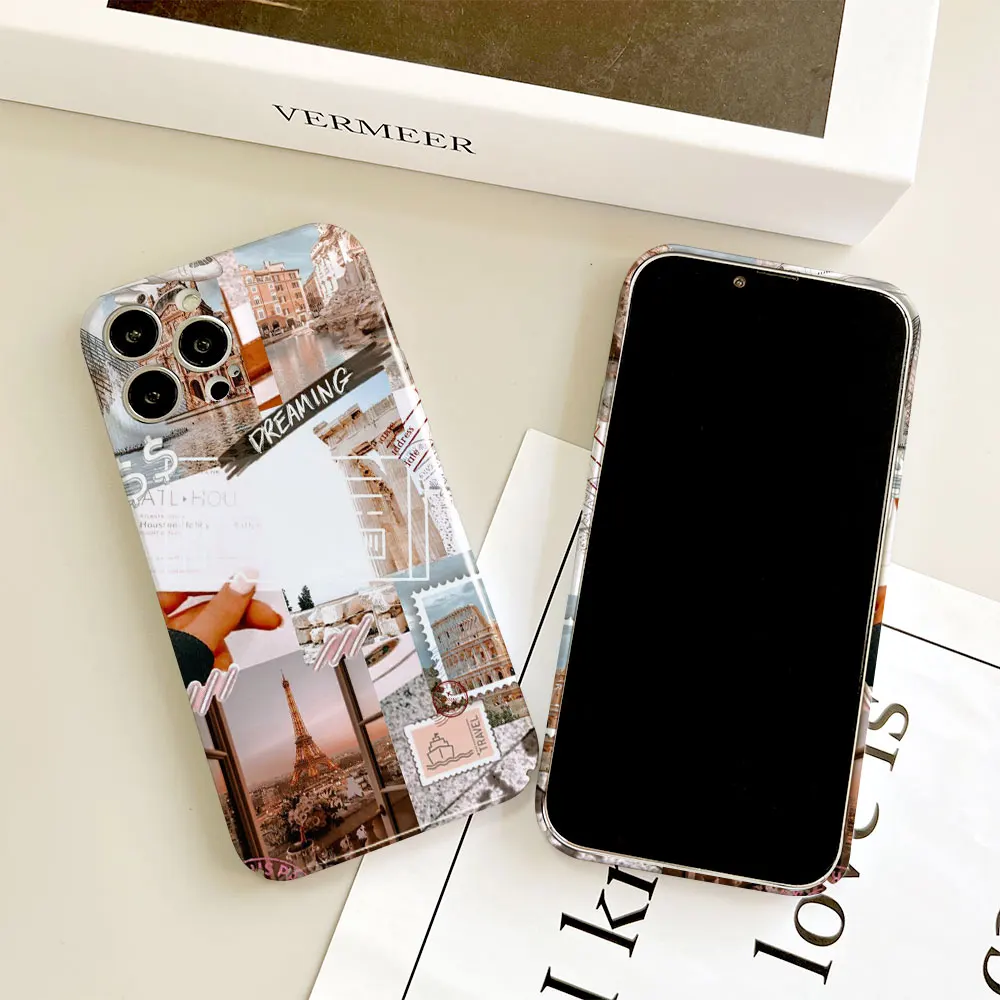 Phone Case For Apple iPhone 14 13 12 11 Pro Mini XS X Max XR SE 8 7 6S 6 Plus Full Printed Hard Film Case World M-Map Travel