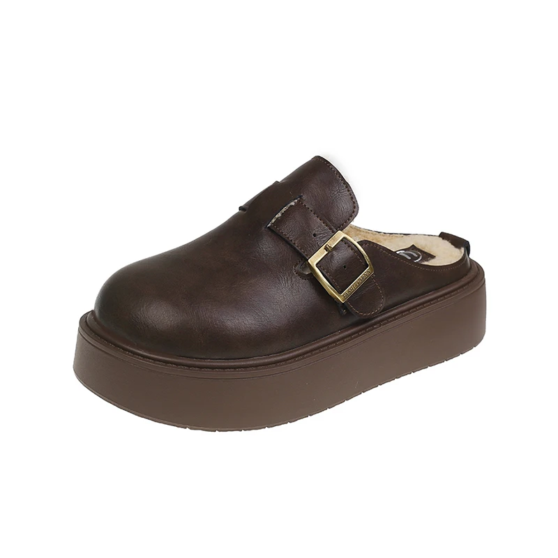 Женские кожаные туфли-лодочки с открытой пяткой на плоской подошве женские