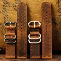 soft genuine leather retro leather strap 18 20 21 22 23 24mm suitable for seiko mens leather strap