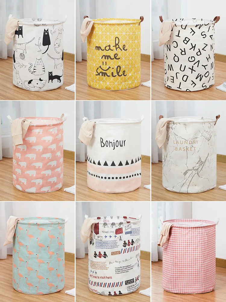

Large capacity foldable linen dirty clothes laundry basket household toys snacks dirty clothes storage basket
