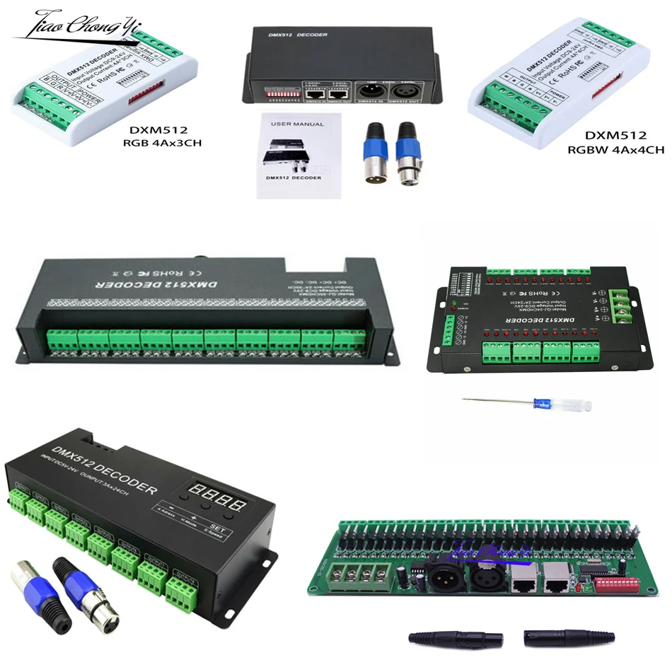 

DMX512 RGB RGBW LED controller 3/4/6/12/ 24CH 30CH 30 Channel 2A 3A 5A dmx decoder Dimmer Driver For 5050 RGB RGBWW LED strip