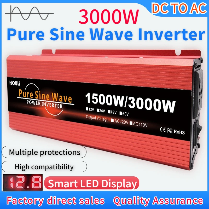 

Преобразователь немодулированного синусоидального сигнала, 12 В, 24 В, 48 В постоянного тока в 220 В переменного тока, Преобразователь мощности ...
