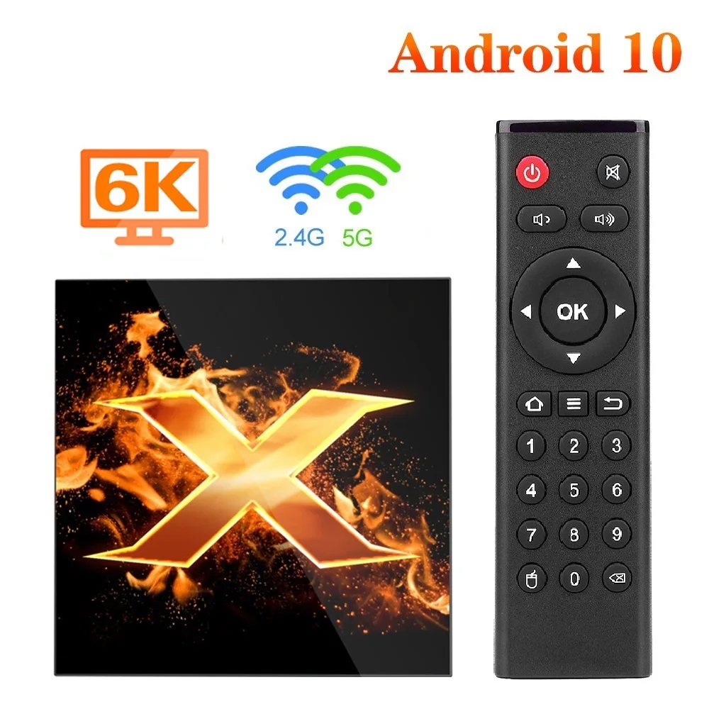 

Go X1 Smart TV Box 4GB RAM 32GB Android 10 4GB 64GB Support Dual Wifi Google Player Store Youtube TVBOX Set Top Box 2G 16G