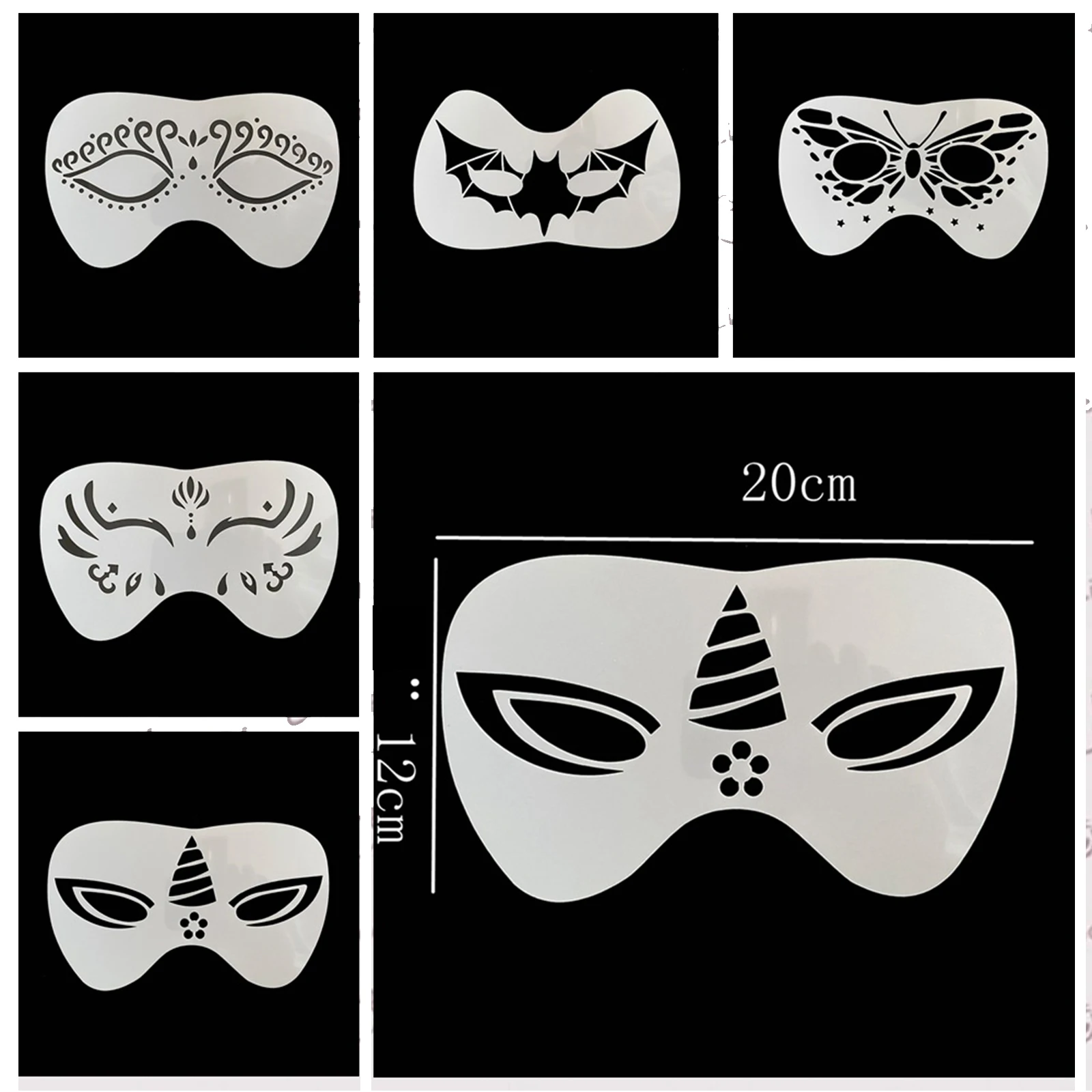 DIY Stencils Template Washable Templates for Show Carnivals Halloween Face Painting Stencils for Adults Kids Easily Use