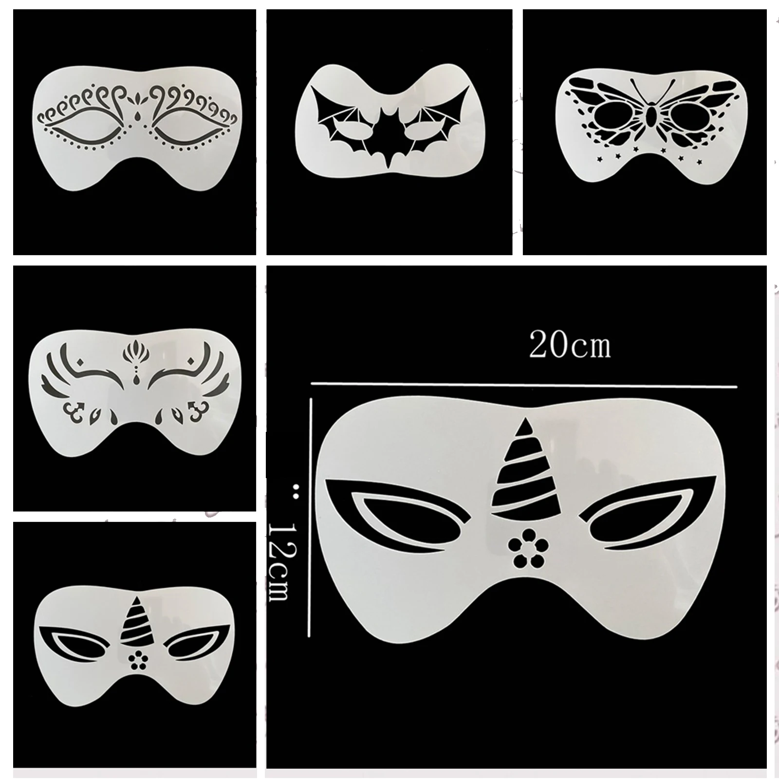 

DIY Stencils Template Washable Templates for Show Carnivals Halloween Face Painting Stencils for Adults Kids Easily Use