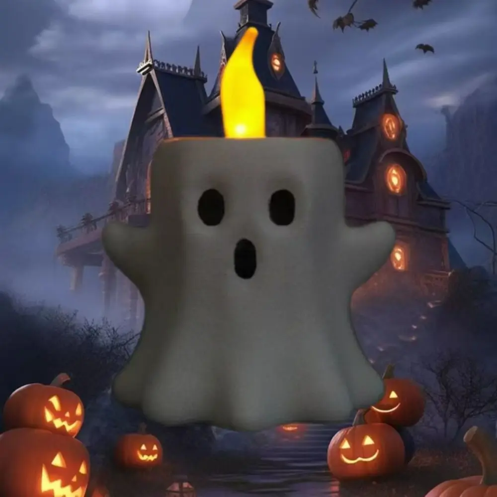 3D Электронная свеча подсвечник в виде призрака симпатичный с имитацией