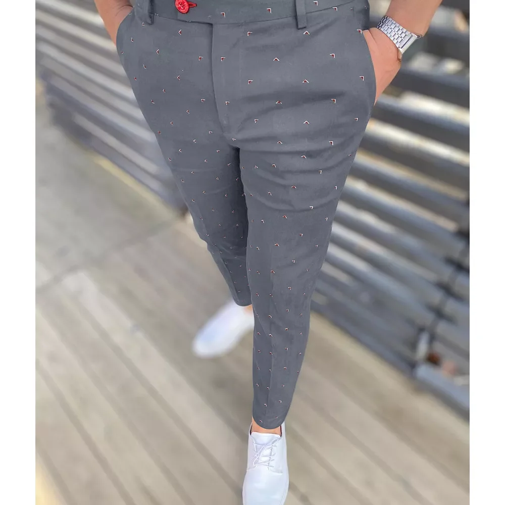 Брюки мужские повседневные с принтом стрелы классические модные деловые