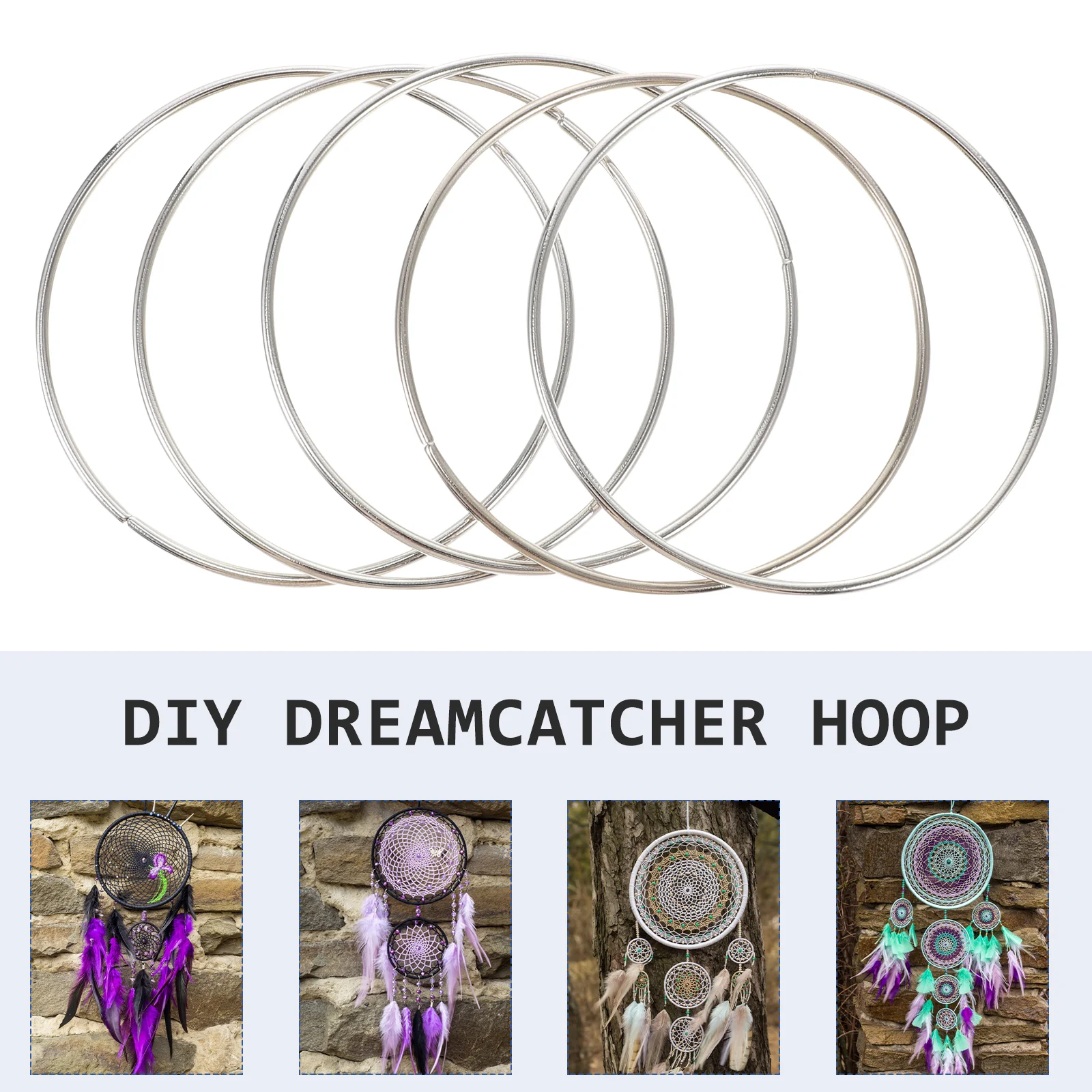 10 шт. простые круглые металлические кольца в виде Ловца снов