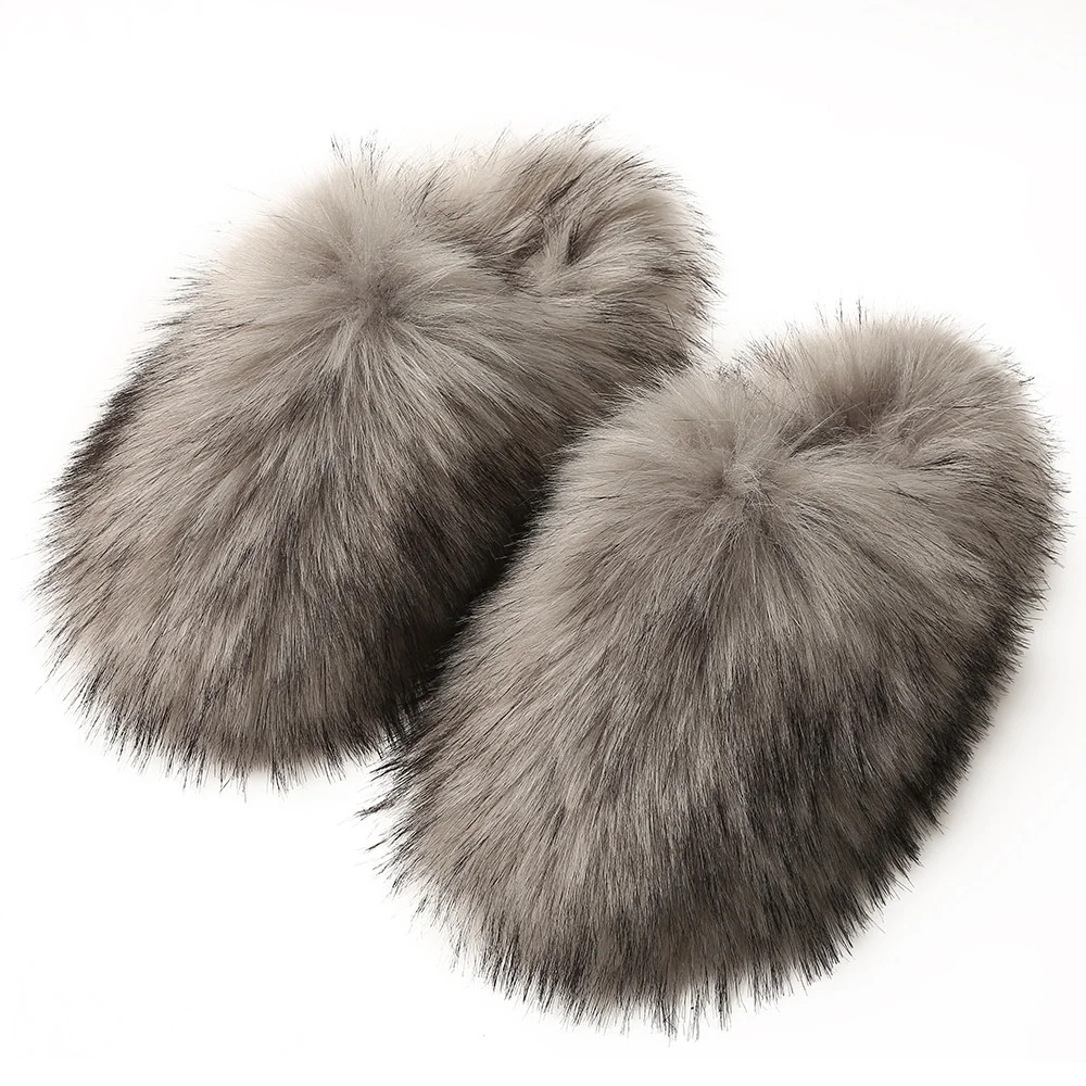 2023 New Type Of Plush Slippers For Women In Autumn And Winter Home Fur And Warm Imitation Fur Anti Slip Toe Slippers