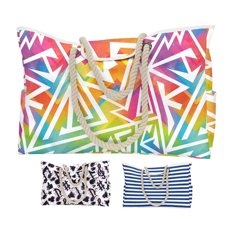 

Extra Large Beach Tote Bag Rope Handles Stroage Shoulder Bag Handbag Tote for Travel Gym Swim Beach Holiday