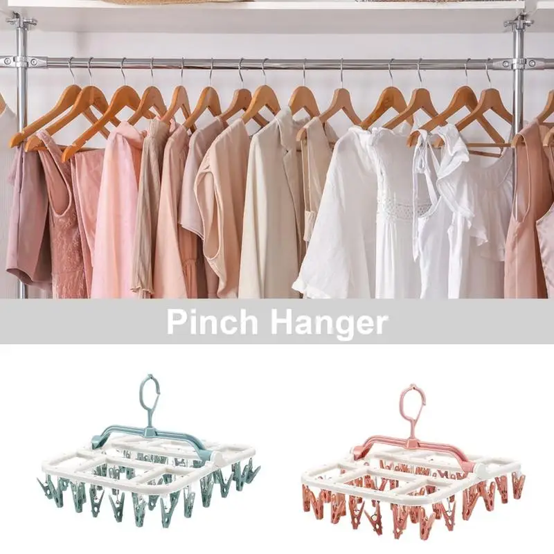 

Сушилка для носков, вешалка для белья с 40 клипсами, вращающаяся на 360 градусов, компактная сушилка для белья, детской одежды