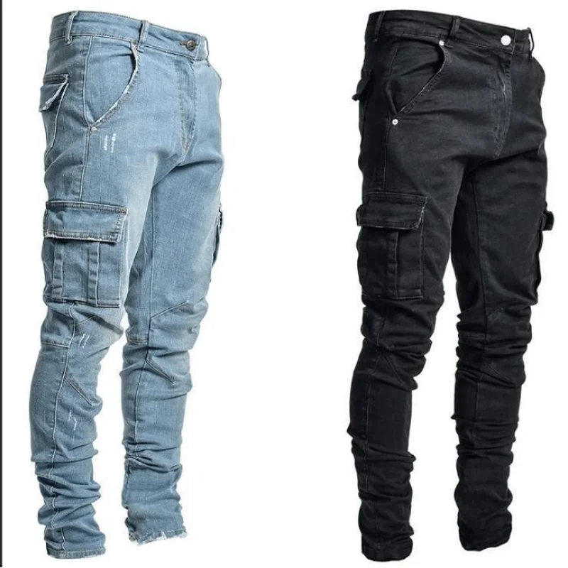 Y2K Men's Fashion Jeans Tight Denim Pants Straight Baggy Men's Cargo pants Hip Hop Street Fashion Skateboard Men's Pants
