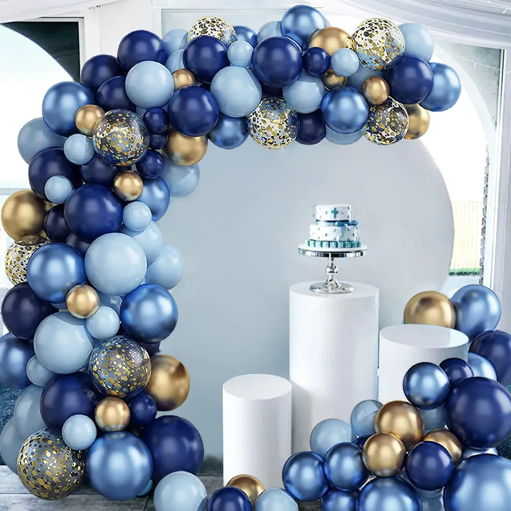 

Blue Latex Balloons Garland Kit Gold Confetti Boy Adult Birthday Party Balloon Arch Baby Shower Wedding Decorations Anniversaire