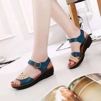 women shoes mother gladiator style luxury sandals aged female leather soft bottom designer the old slipper