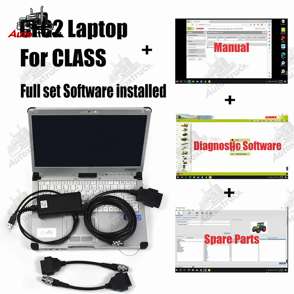 

Truck tractor Full set FOR CLAAS CDS + spare parts + manual CFC2 Laptop CANBUS MetaDiag CLASS agriculture diagnostic tool